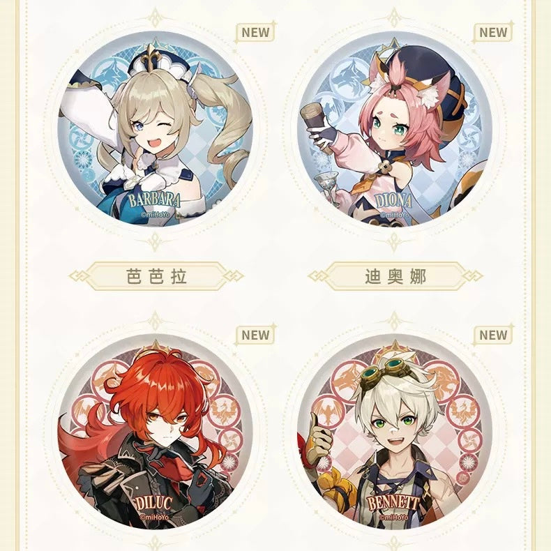 [PO] GI Official Merch ✦ Mondstadt Theme Series | Character Splash Art Badge (Upgraded)