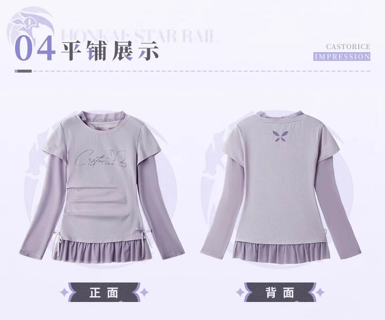 [PO] HSR Official Merch ✦ Castorice Themed Impression Series | Faux Two-Piece T-Shirt