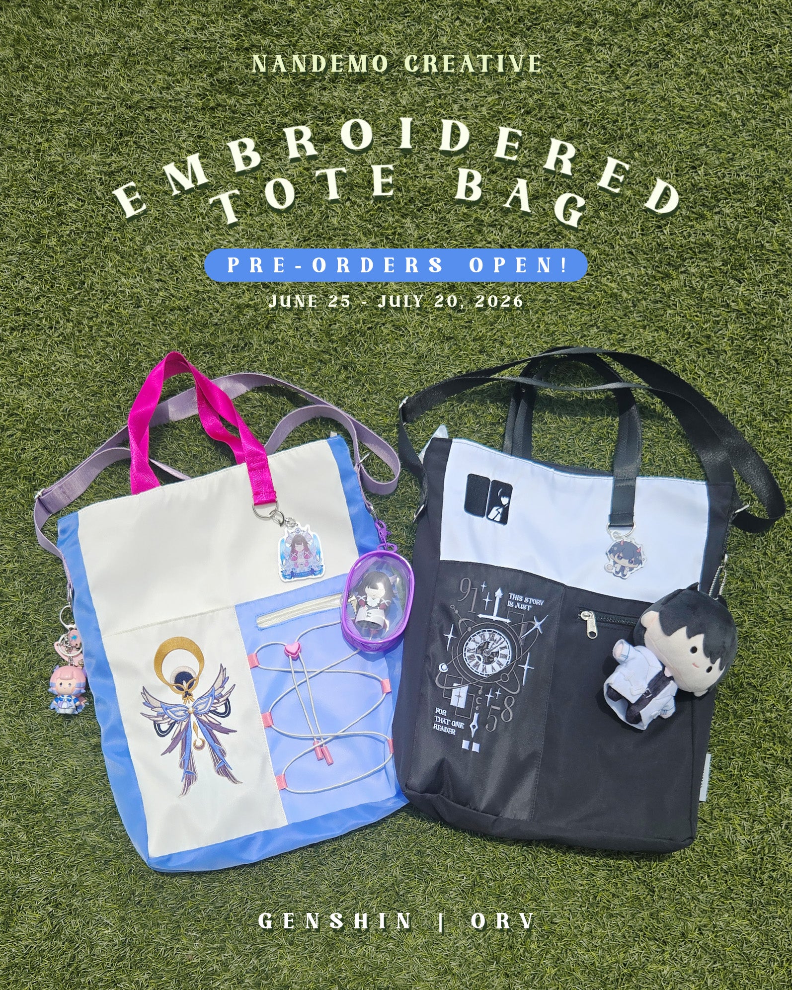 [PO] GI & ORV Fan Merch ✦ Embroidered Tote Bag by Nandemo Creative
