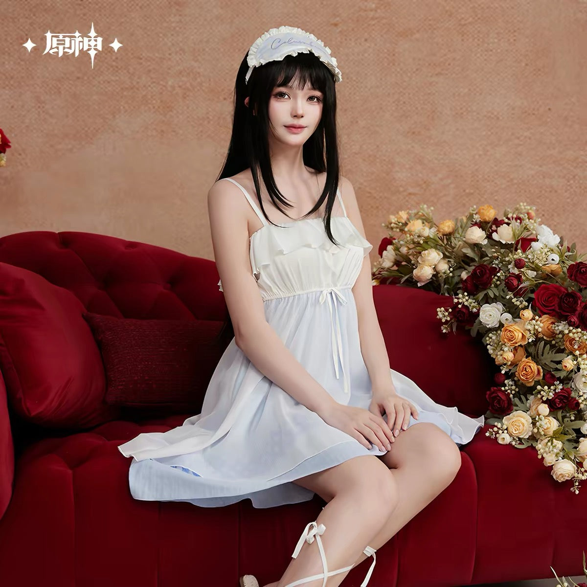 [PO] GI Official Merch ✦ Nighttime Tea Party Series | Columbina Themed Nightgown Set (incl. Eye Mask)