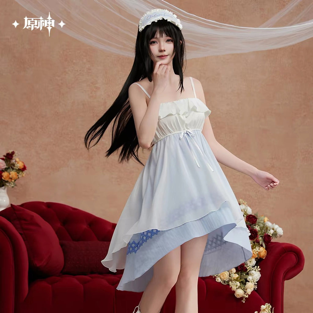 [PO] GI Official Merch ✦ Nighttime Tea Party Series | Columbina Themed Nightgown Set (incl. Eye Mask)