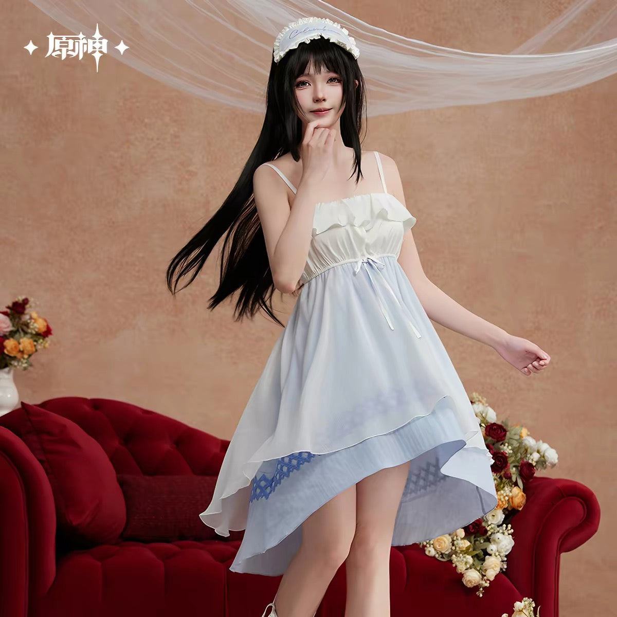 [PO] GI Official Merch ✦ Nighttime Tea Party Series | Columbina Themed Nightgown Set (incl. Eye Mask)
