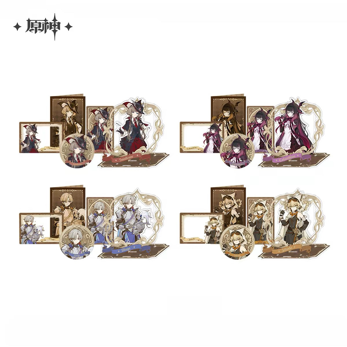 [PO] GI Official Merch ✦ Tabletop Troupe Series | Badge, Standee and Collectible Ticket Card Set