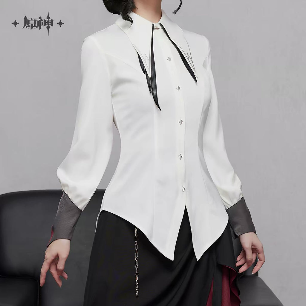 [PO] GI Official Merch ✦ Arlecchino Themed Impression Series | Lace-Up Waist Shirt