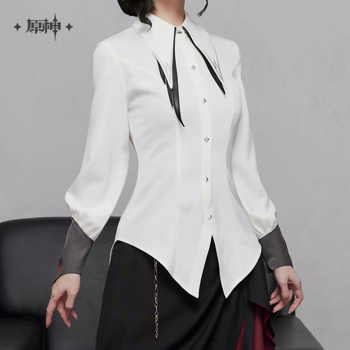 [PO] GI Official Merch ✦ Arlecchino Themed Impression Series | Lace-Up Waist Shirt