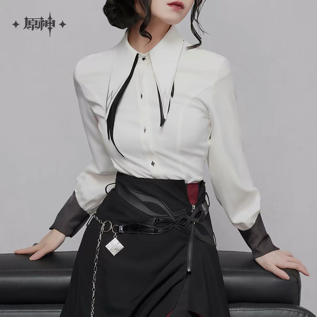 [PO] GI Official Merch ✦ Arlecchino Themed Impression Series | Lace-Up Waist Shirt