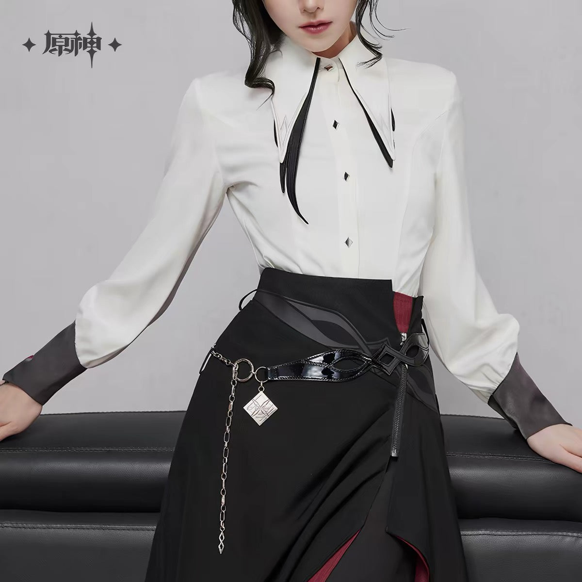 [PO] GI Official Merch ✦ Arlecchino Themed Impression Series | Lace-Up Waist Shirt