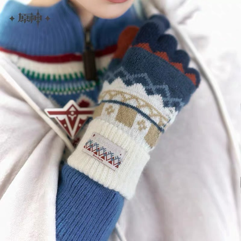 [PO] GI Official Merch ✦ Alyosha Themed Impression Series | Shawl-Blanket and Knitted Gloves