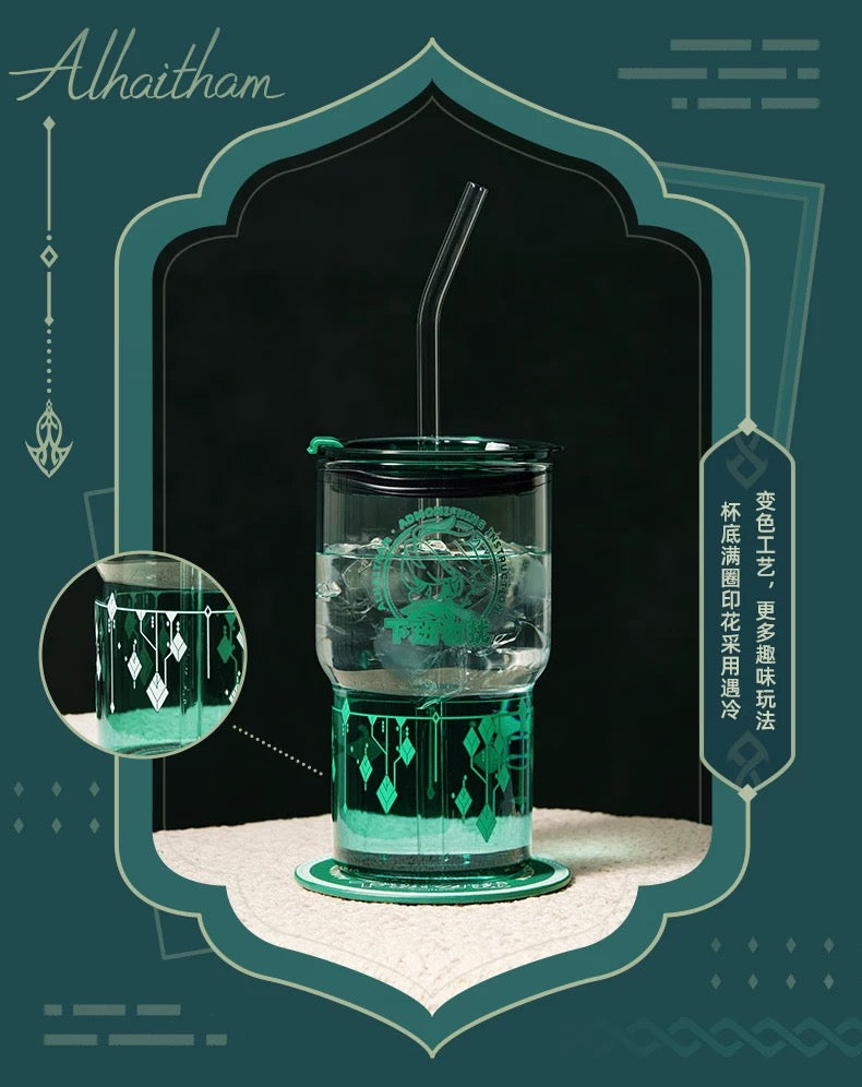 [PO] GI Official Merch ✦ Alhaitham Themed Impression Series | Water Cup with Lid and Straw Gift Set