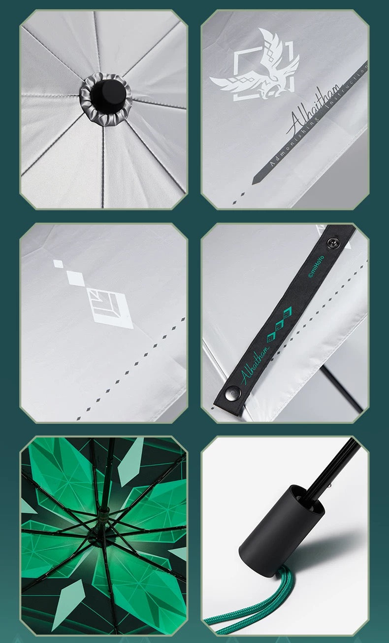 [PO] GI Official Merch ✦ Alhaitham Themed Impression Series | Sunscreen Folding Umbrella • Color Changes When Wet