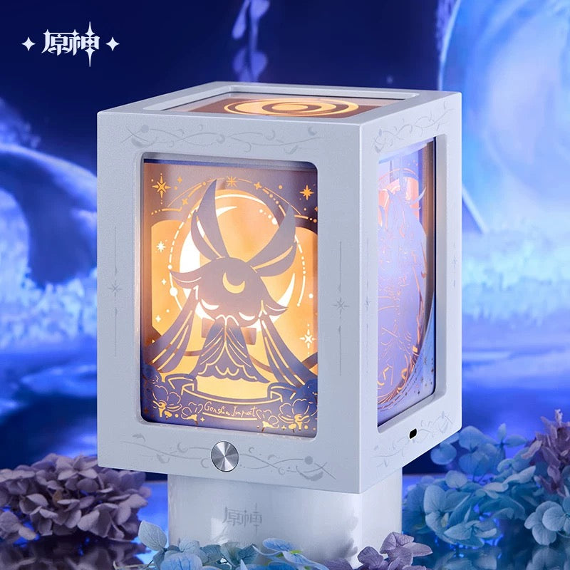 [PO] GI Official Merch ✦ Chronicles of the Accompanying Moon Series | Four-Sided Rotating Paper Sculpture Night Light, Music Box Gift Set, Columbina Collection Card