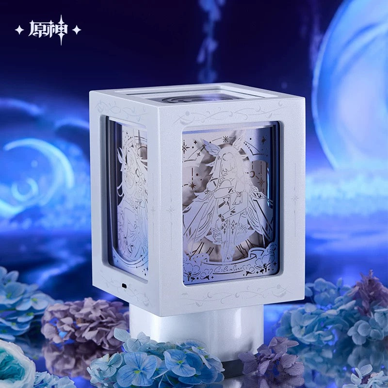 [PO] GI Official Merch ✦ Chronicles of the Accompanying Moon Series | Four-Sided Rotating Paper Sculpture Night Light, Music Box Gift Set, Columbina Collection Card