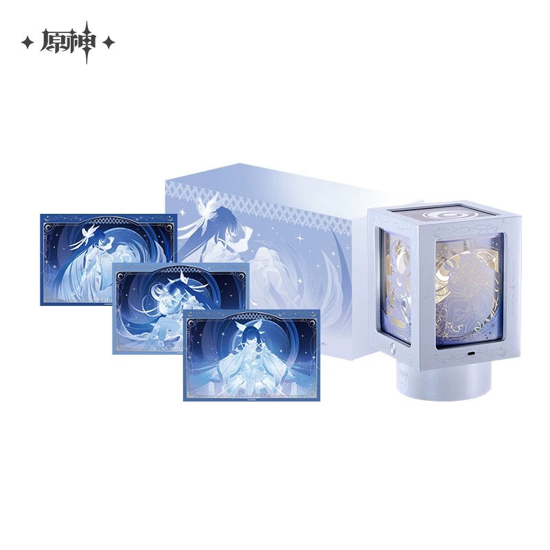 [PO] GI Official Merch ✦ Chronicles of the Accompanying Moon Series | Four-Sided Rotating Paper Sculpture Night Light, Music Box Gift Set, Columbina Collection Card