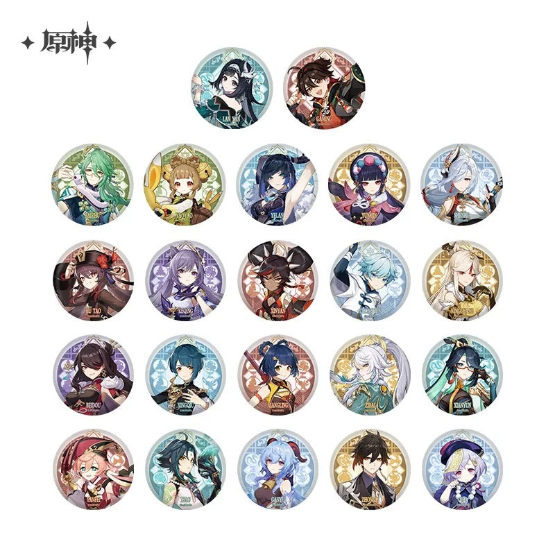 [PO] GI Official Merch ✦ Liyue Theme Series | Character Splash Art Badge (Upgraded)